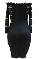 Glimmering Black Lace Off Shoulder Bodycon Dress