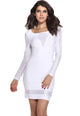 White Bodycon Dress with Spun Silver Sleeves