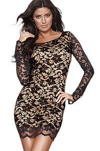 Nude Thrilling Beaded Lace Dress