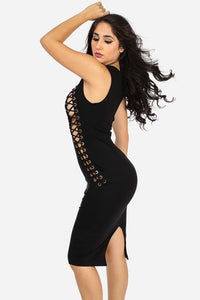 Seductively Laced up Bodycon Dress