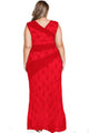 Red Stylish Lace Splice Plus Size Mermaid Prom Dress