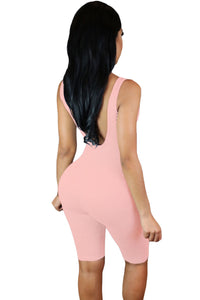 Pink Double Scoop Sleeveless Jumpsuit