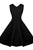 Black Sweetheart Neck Retro Collared Skater Dress