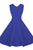 Royal Blue Sweetheart Neck Retro Collared Skater Dress