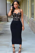 Bustier Lace Top Black Bodycon Dress