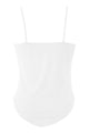 White Y Sign Hollow-out Spagehetti Straps Arched Hemline Vest
