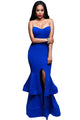 Royal Blue Strapless Padded Ponte Gown
