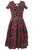 1950s Style Cherry Short Sleeves Swing Dress