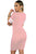 Pink Stripes Sleeves Slim Fit Dress