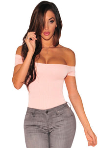 Pink Off Shoulder Bodysuit