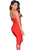 Red Asymmetric Off Shoulder Short Sleeve Party Bandage Dress