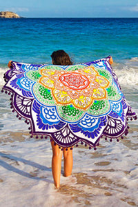 Magic Mandala Lotus Colorful Beach Towel
