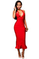 Red Fishtail Luxe Bandage Dress