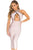 Apricot Cross Neck Gold Chain Trimmed Hollow-out Bust Bandage Dress