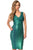 Green Gold Foil Midi Luxe Bandage Dress