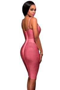 Rosy Slit Thigh Bandage Dress