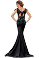 Black Sequin Embellishment Elegant Mermaid Evening Gown