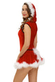 Soft Fur Trim Red Santa Teddy and Skirt Costume