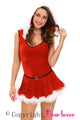 Plus Size Soft Fur Trim Red Santa Teddy and Skirt Costume