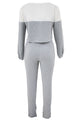 Grey Sporty Mesh Insert Crop Top and Pant Set