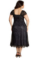 Elegant Lace Embellished Black Plus Size Dress