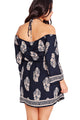 Plus Size Floral Print Bardot Neck Off-shoulder Dress
