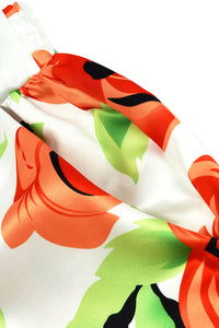 Orange Flower African Print Maxi Skirt