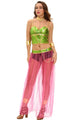 Green Pink 6pcs Slave Princess Costume