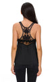 Black Cowl Neck Laced Back Top