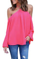 Rosy Long Sleeve Off Shoulder Halter Top