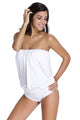 White Wirefree Blouson Tankini 2pcs Swimsuit