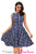 Vintage Check Print Swing Dress in Blue