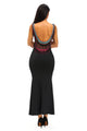 Crochet Back Detail Sleeveless Black Maxi Dress