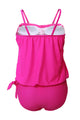 Pink 2pcs Bandeau Tankini Swimsuit