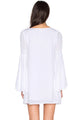 Embroidered White Bell Sleeve Cover-up