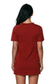 Date Red Lace Up Half Sleeves Tee Dress