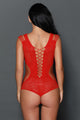 Red Sultry Beauty Mesh Cutout Teddy Lingerie