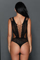 Black Sultry Beauty Mesh Cutout Teddy Lingerie