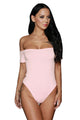 Pink Off Shoulder Bodysuit