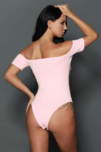 Pink Off Shoulder Bodysuit