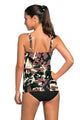 Camouflage Print 2pcs Swing Tankini Swimsuit