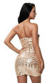 Rose Gold Sequined Strapless Nightclub Dress