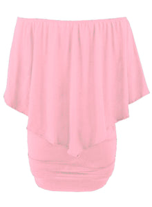 Plus Size Multiple Dressing Layered Pink Mini Dress