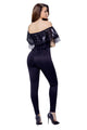 Black Sequin Ruffle Top Jumpsuit