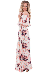 Boho Vibe Floral Print Off Shoulder Maxi Dress