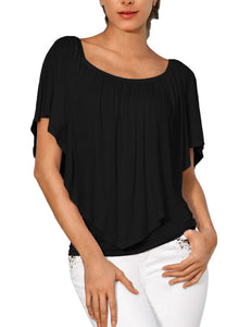 Black Multi-way Ruffle Women Top