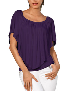 Purple Multi-way Ruffle Women Top