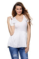 White Sweetheart Neckline Babydoll Style T-shirt