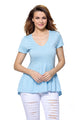 Light Blue Sweetheart Neckline Babydoll Style T-shirt