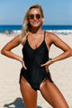 Flowing Fringed Sides One Piece Swimsuit